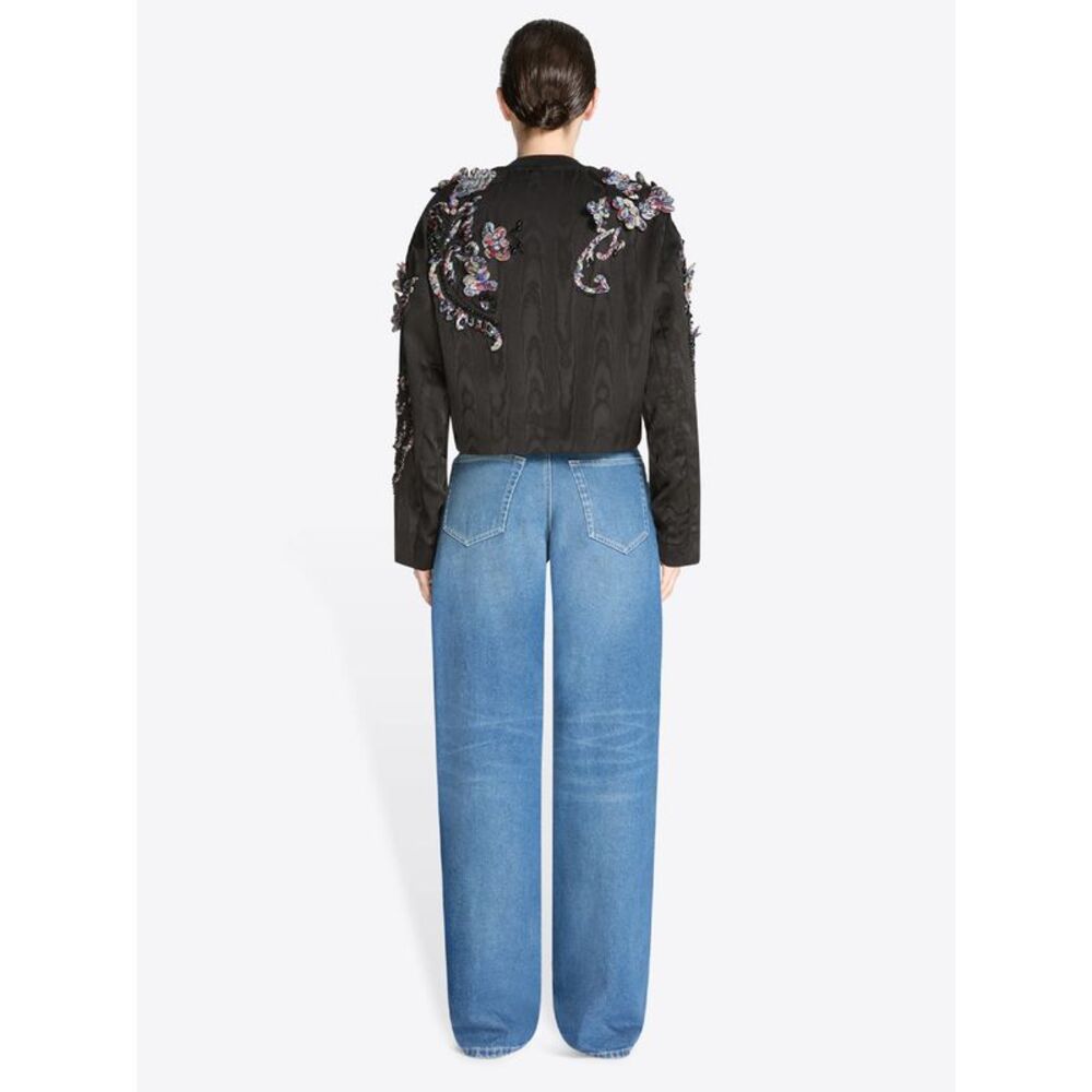 Dries Van Noten Women Giacca Corta Ricamata Con Effetto Moiré - Picture 4 of 4